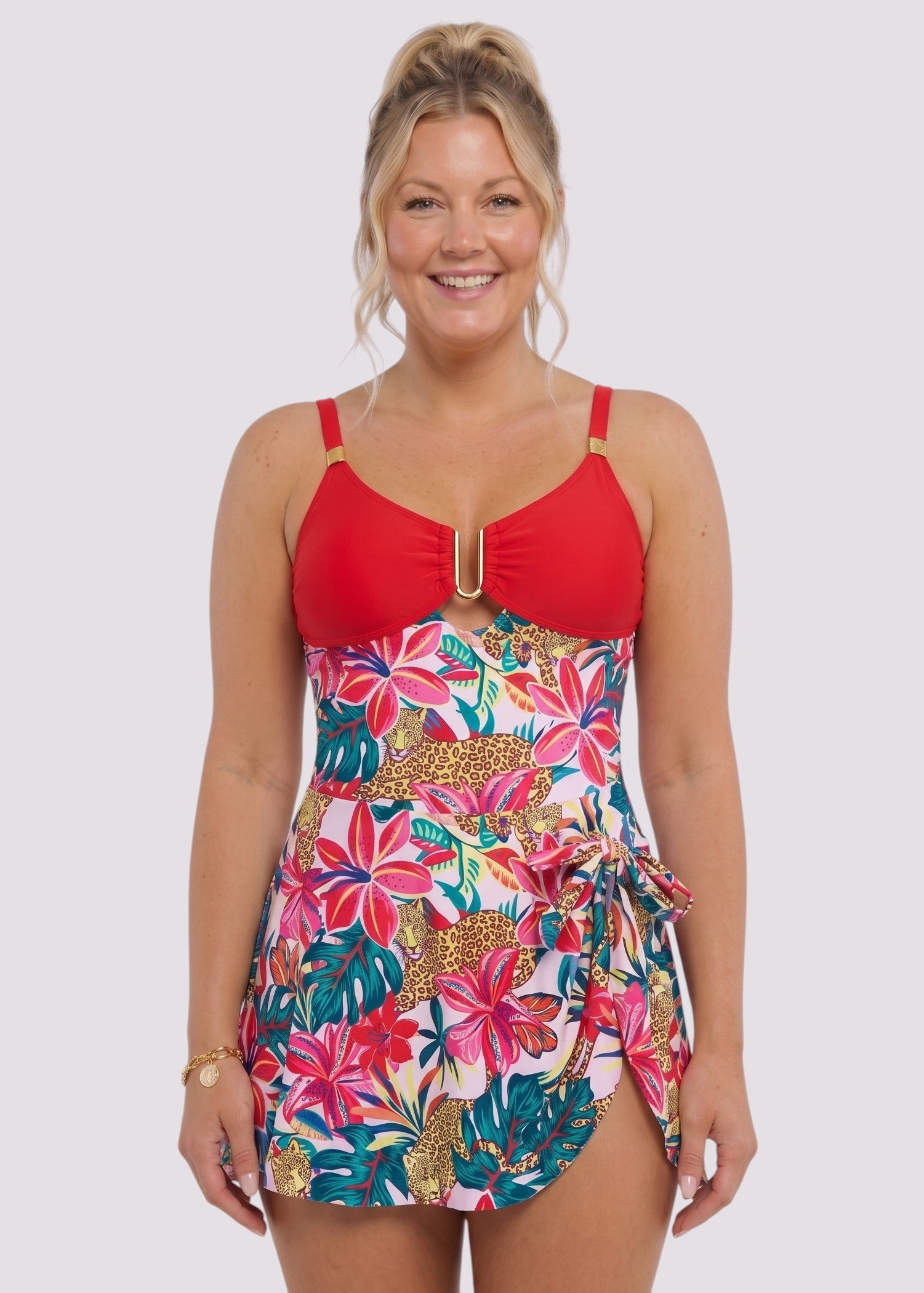 cute swimsuit dress Curves Swim with Gold Buckle LowStock:43328722075699 Size:64 Long Juniors Skye Satin Dress this versatile piece transitions