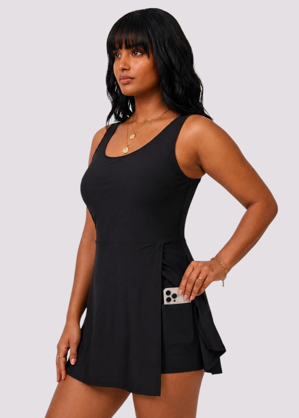 Pocket Swim Dress with Built-In Shorts
