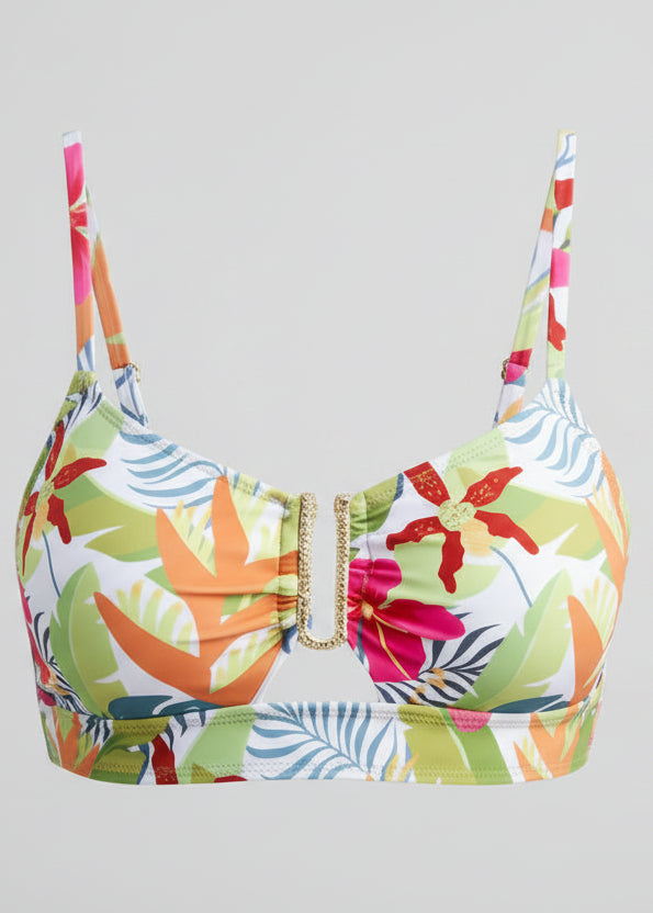 Mesh Swim Skirt Set with Spaghetti Strap - Green