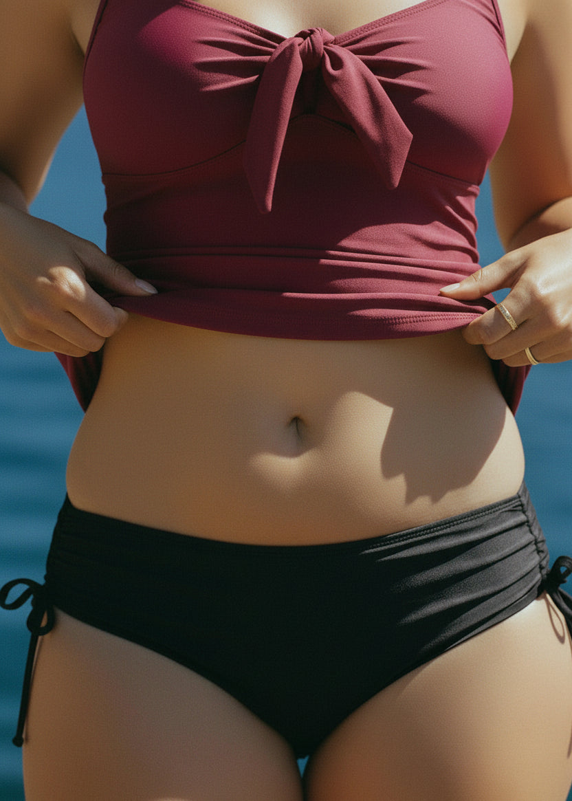 Bow Tankini Set - Cherry-Cheekkah