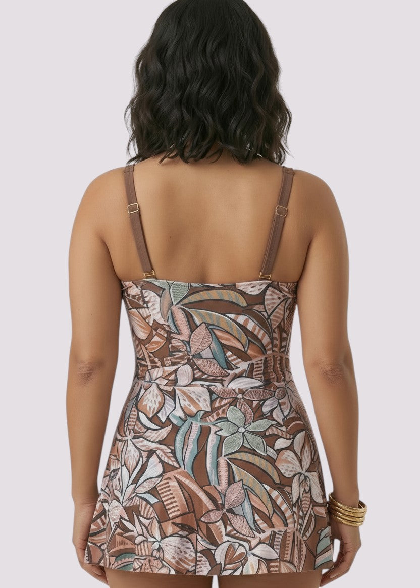 Cute Curves Swim Dress with Gold Buckle