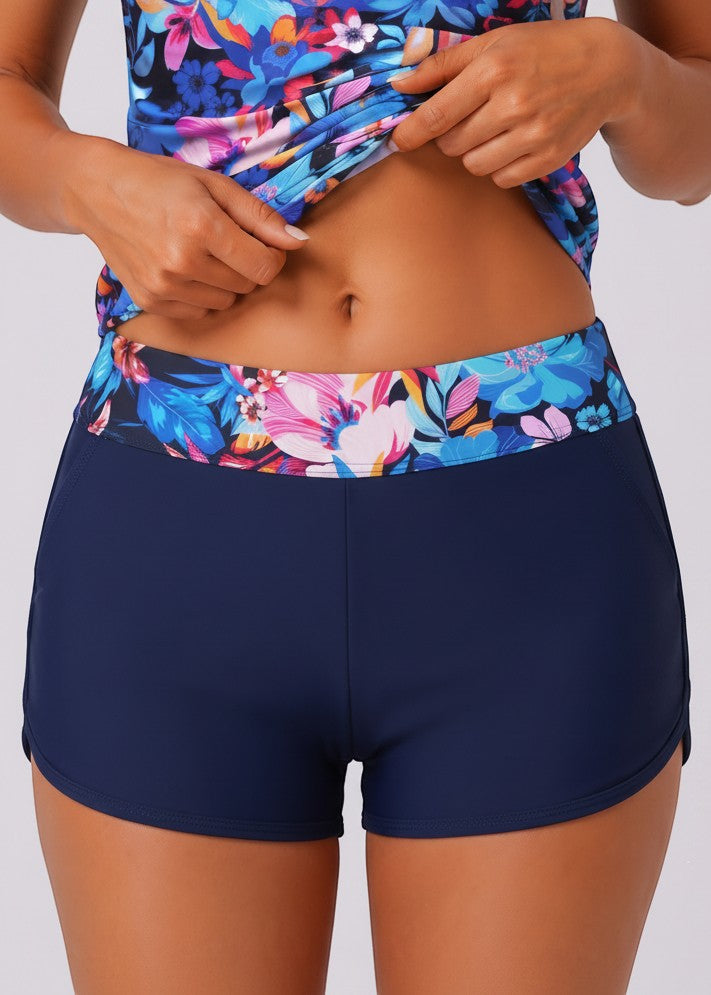 Pocket Swim Shorts with Built-In Briefs - Blue Lagoon