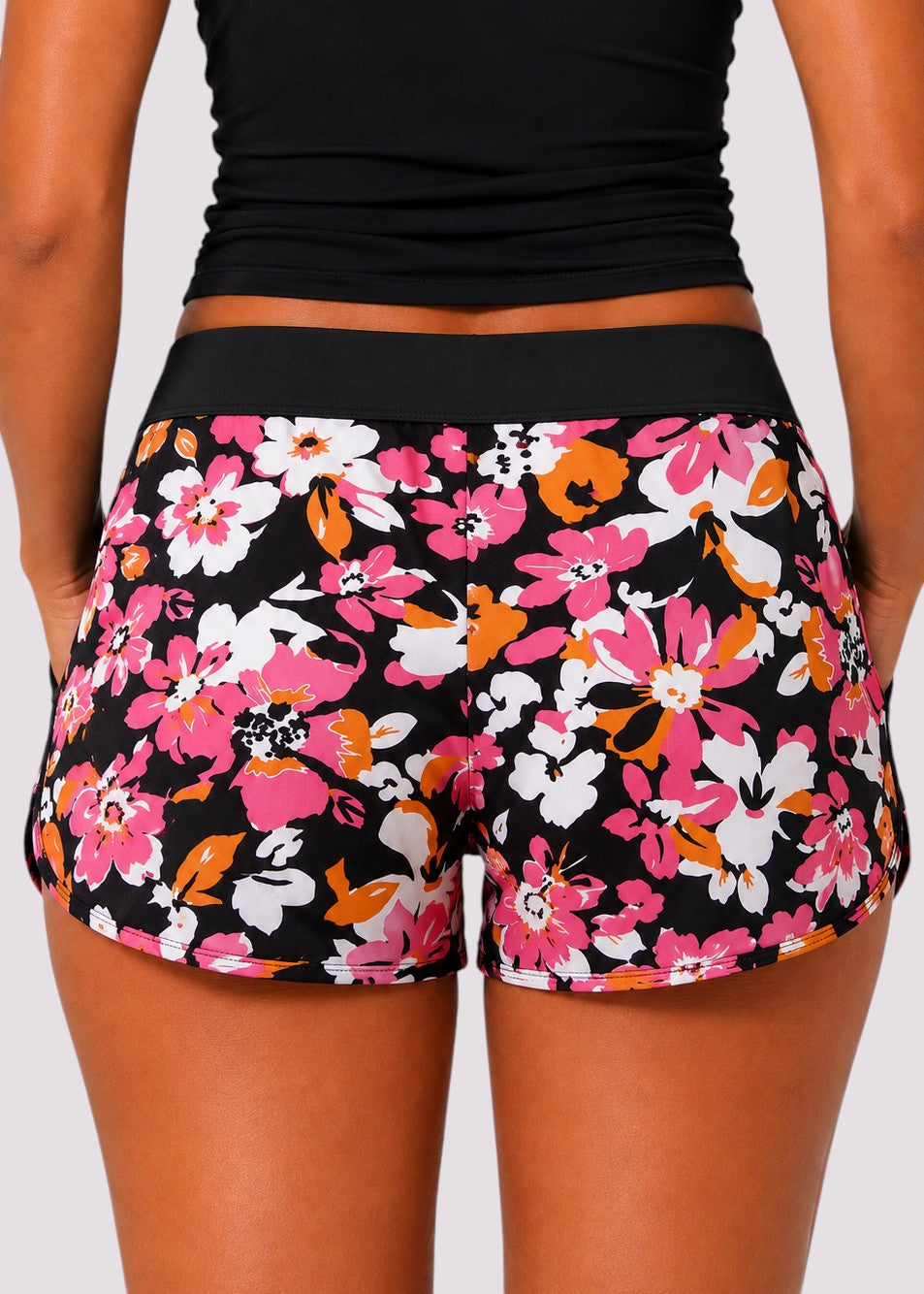 Pocket Swim Shorts with Built-In Briefs - Guava Glow-Cheekkah