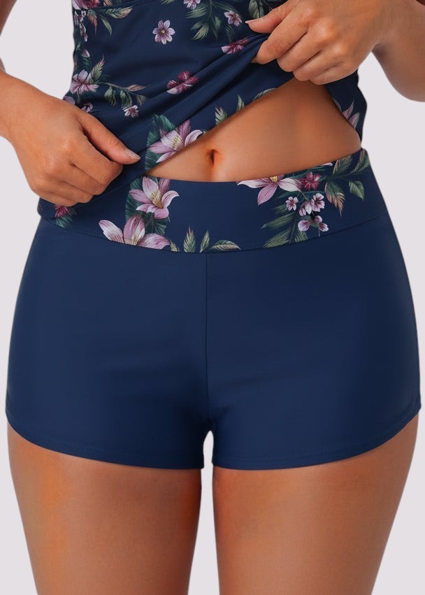 Pocket Swim Shorts with Built-In Briefs - Navy Bella-Cheekkah
