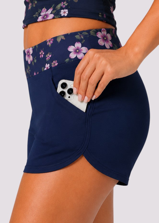 Pocket Swim Shorts with Built-In Briefs - Navy Bella-Cheekkah