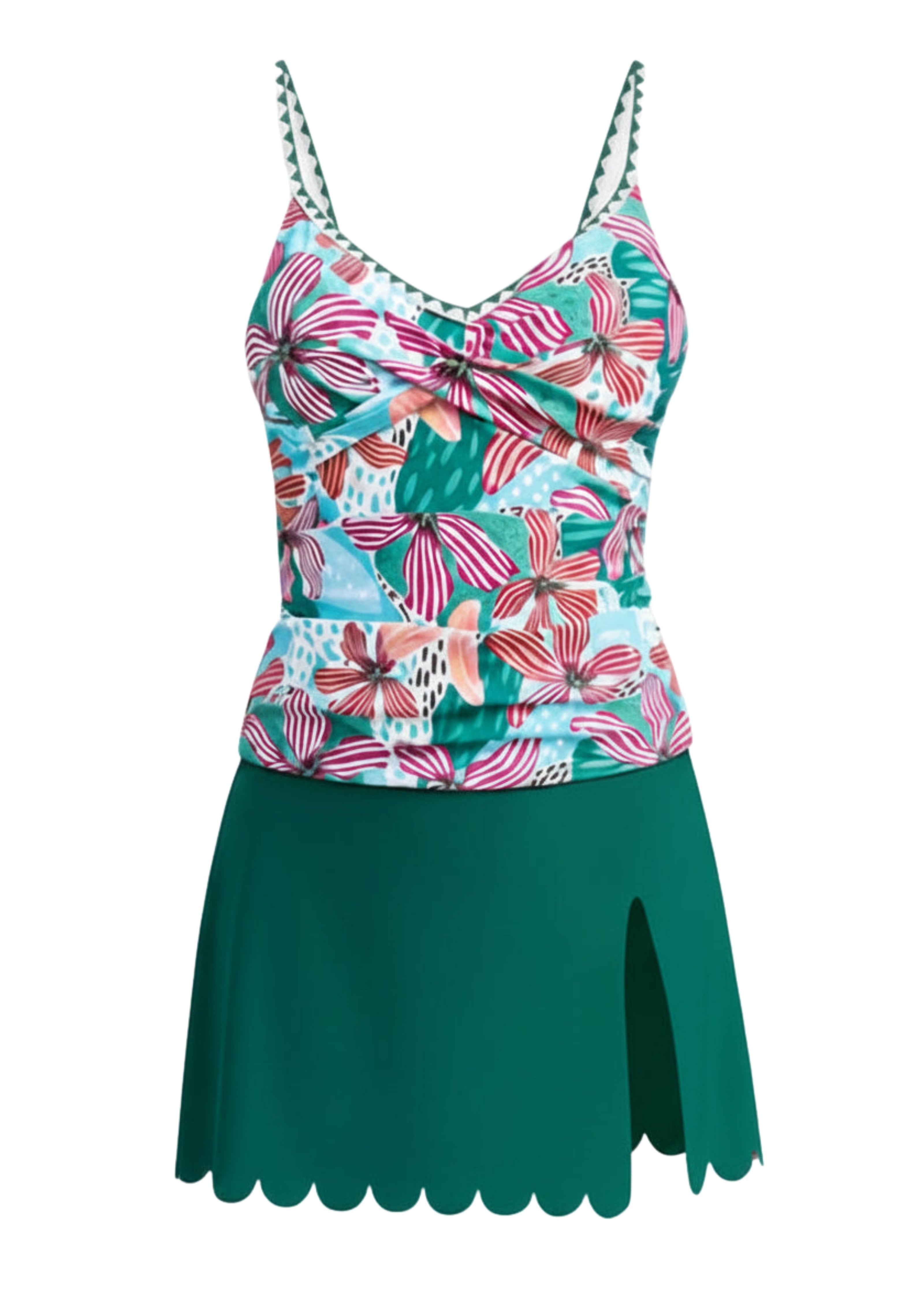 Shell Trim Tankini Set - Mod Tropic-Cheekkah