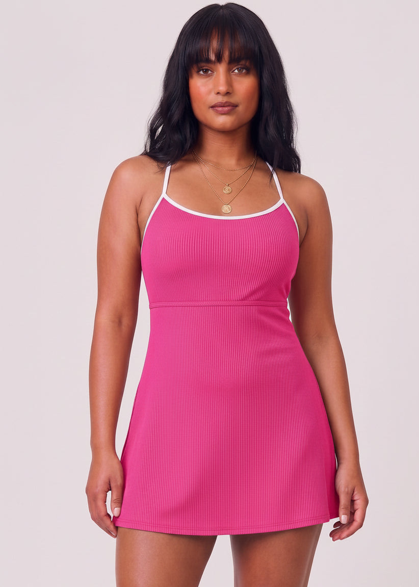 Sporty Scoop Swim Dress with Pockets-Cheekkah