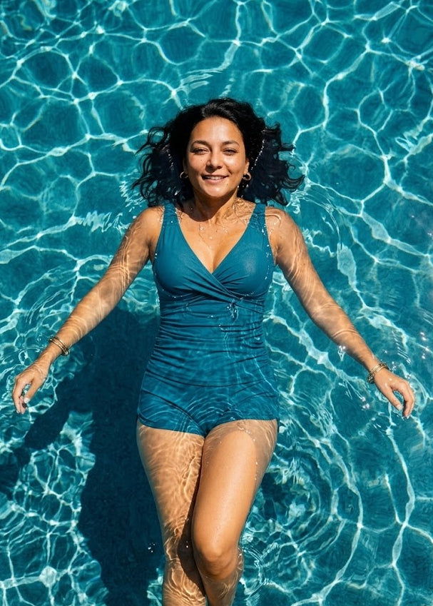 Twist Front Ruched Tankini Set with Shorts - Teal