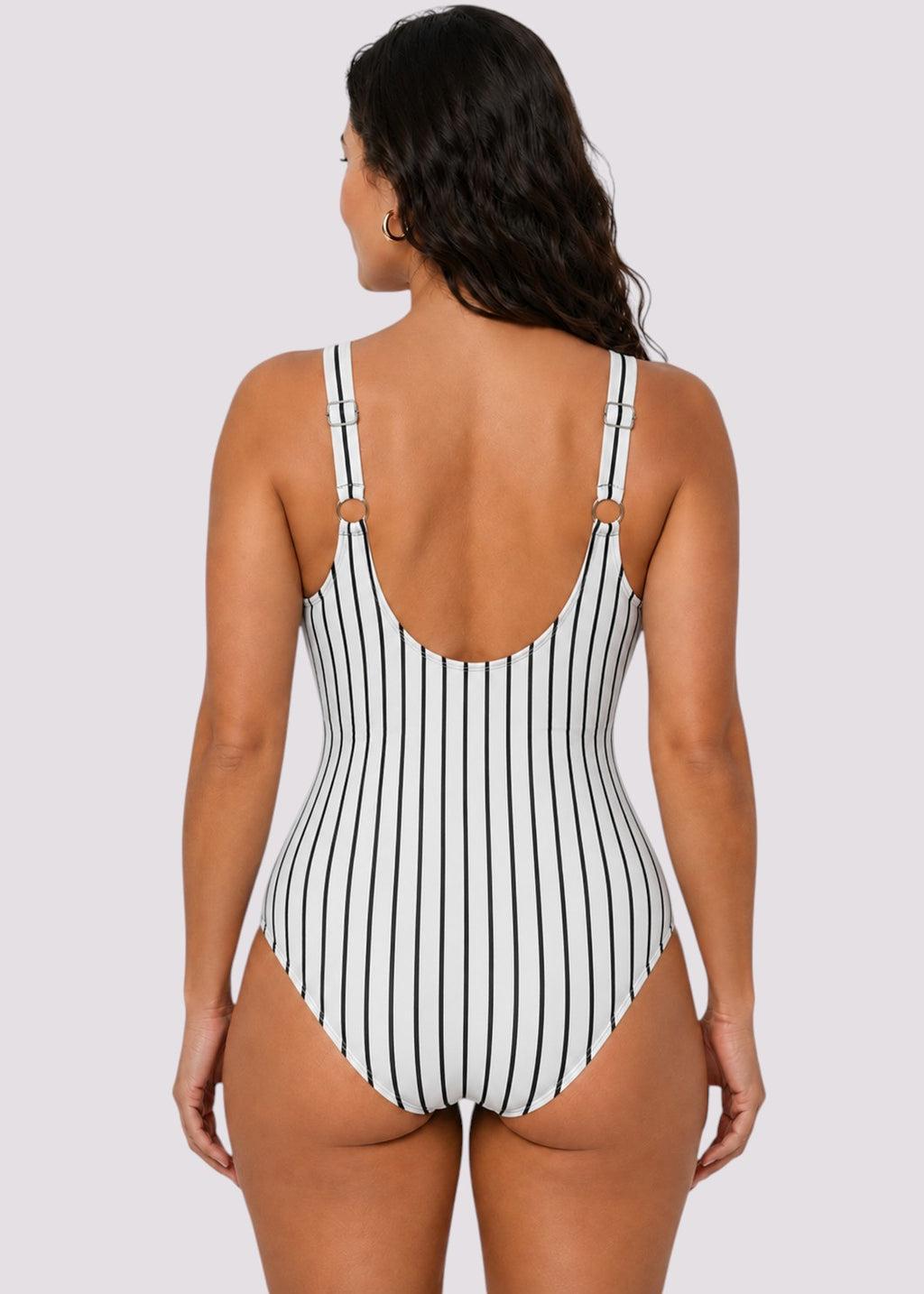 Twist Front Tummy Control One Piece - Amalfi Stripe-Cheekkah