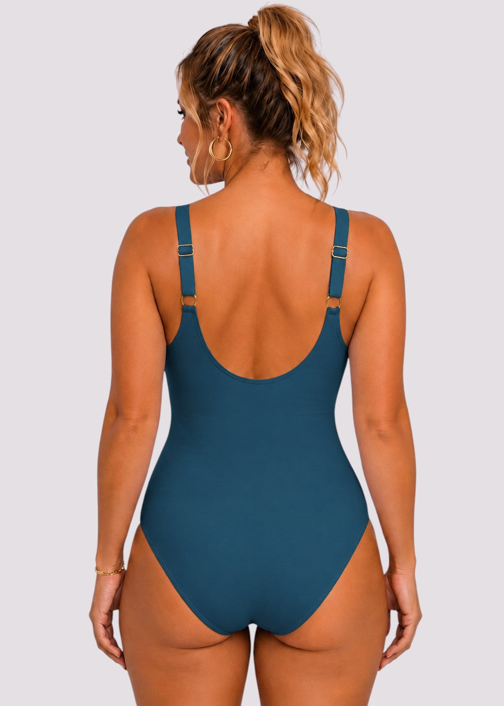 Twist Front Tummy Control One Piece - Teal